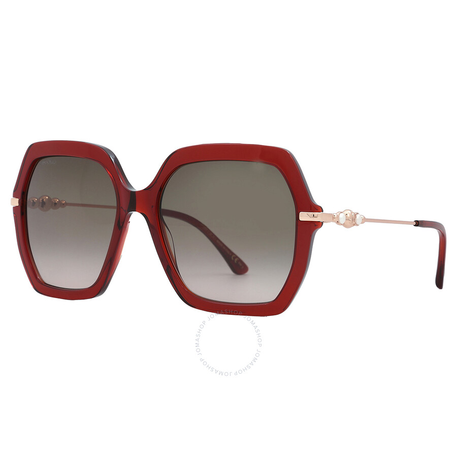 Jimmy Choo Brown Gradient Butterfly Ladies Sunglasses Esther/s 0lhf/ha 57 In Brown / Burgundy