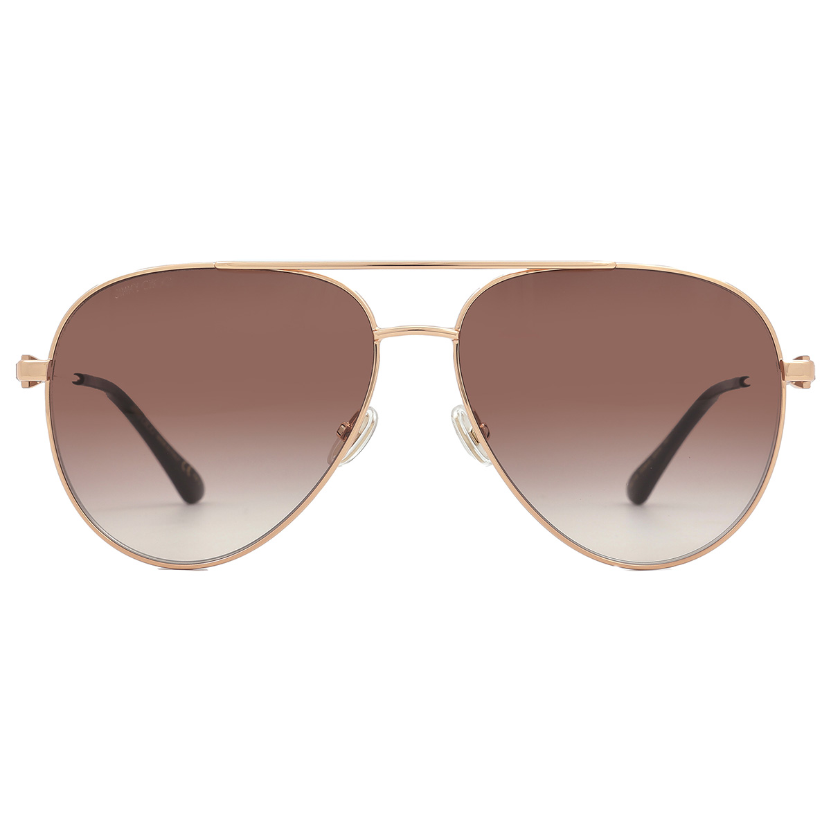 Jimmy Choo Rose Gold Aviator Sunglasses with Brown Gradient Lenses Jimmy Choo Women main image 2