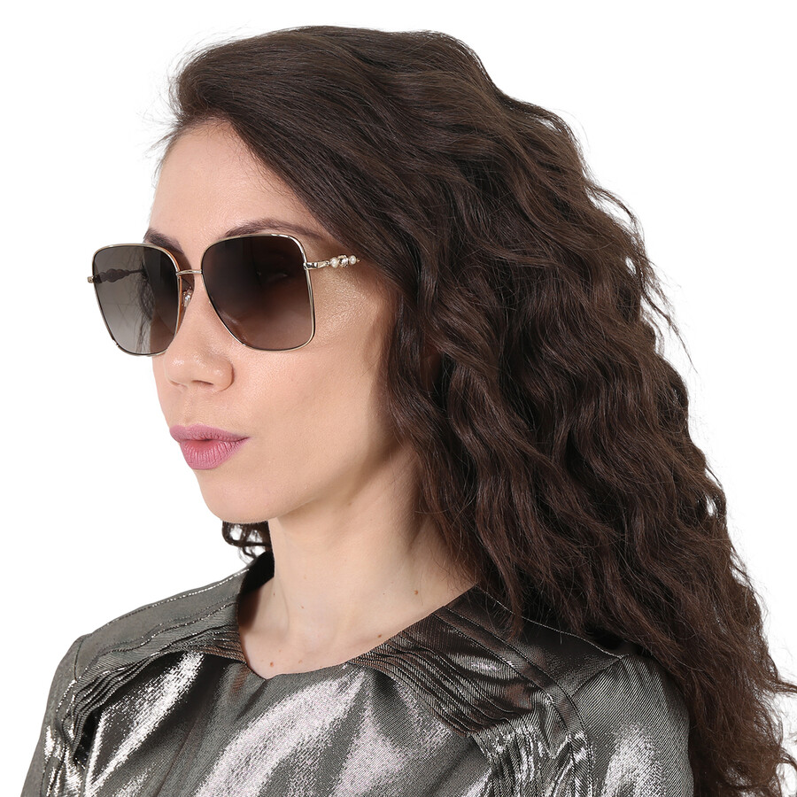Jimmy Choo Brown Gradient Square Ladies Sunglasses Hester/s 006j/ha 59 In Brown/gold Tone