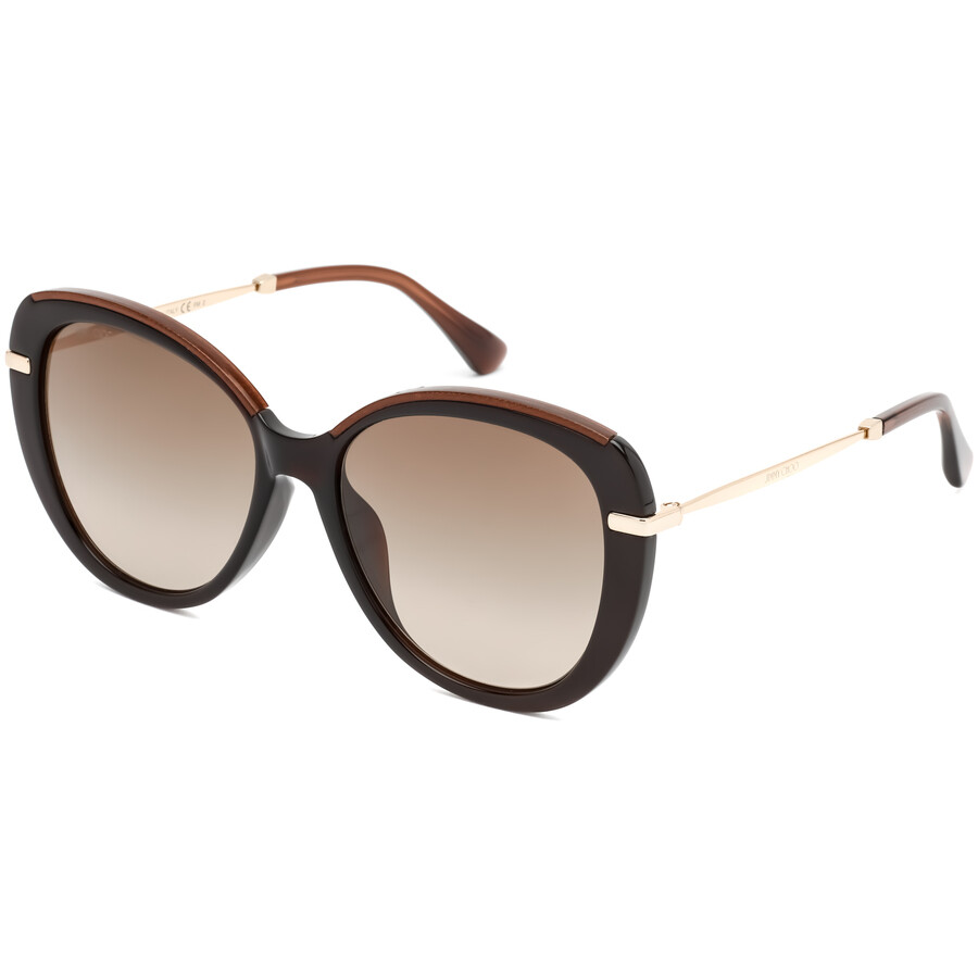 Jimmy Choo Brown Oval Ladies Sunglasses PHEBE/F/S 02PI 56/17