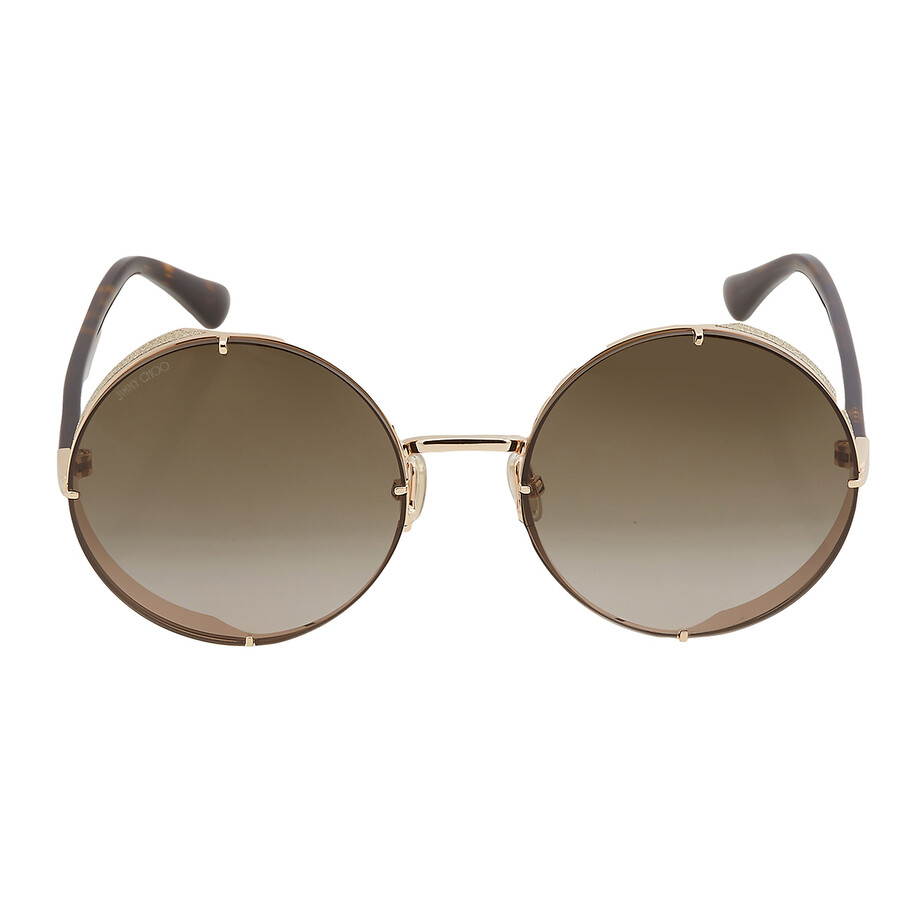 Jimmy Choo ジミーチュウ　サングラス　Lilo/s 58 Jimmy Choo Brown Round Ladies Sunglasses LILO/S 0QUM/HA 58