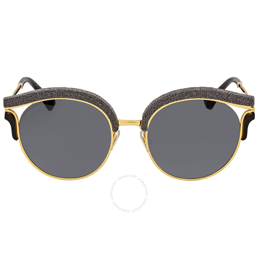Jimmy Choo Dark Grey Gradient Round Sunglasses LASH/S 539O 53 Jimmy
