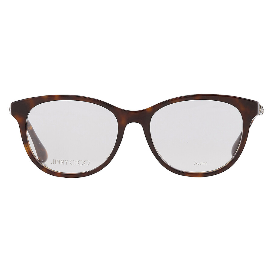 Jimmy Choo Demo Oval Ladies Eyeglasses Jc202 0086 52 In Tortoise