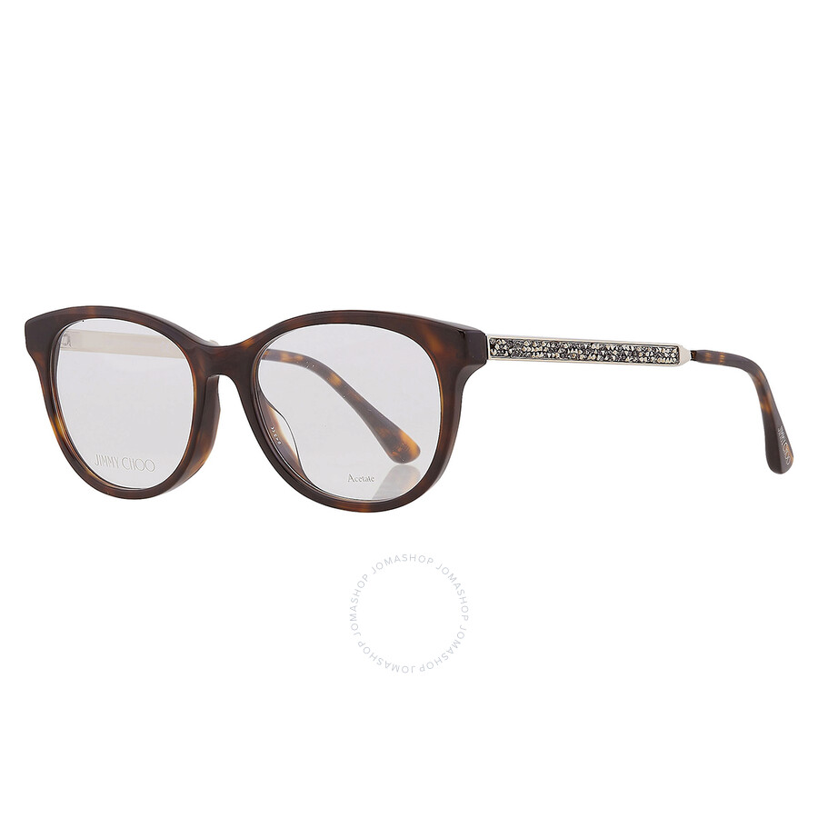 Shop Jimmy Choo Demo Oval Ladies Eyeglasses Jc202 0086 52 In Tortoise