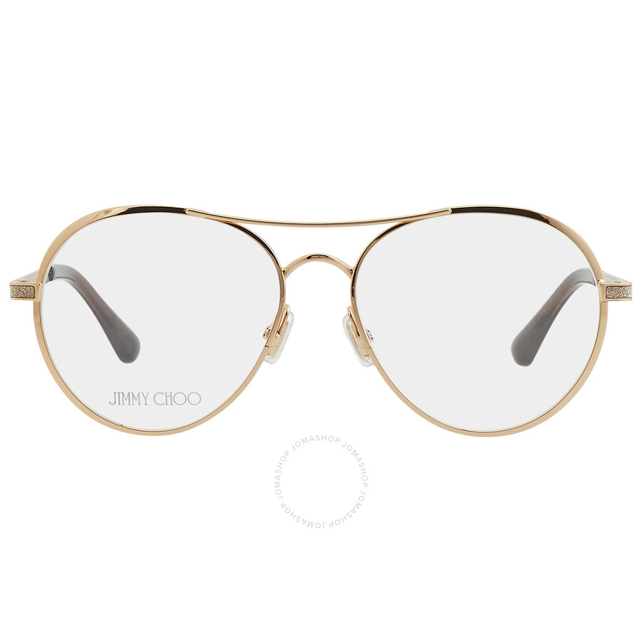 Shop Jimmy Choo Demo Pilot Ladies Eyeglasses Jc244 02f7 56 In Gold / Gold Tone