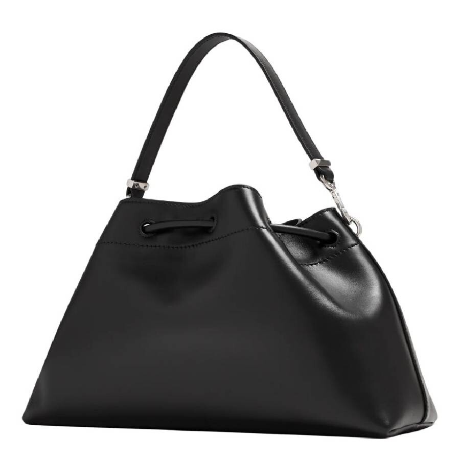 Jimmy Choo E/w Bon Bon Soft Shiny Leather Bag In Silver Tone/black