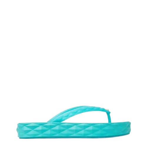 Jimmy Choo Diamond Flip Flop Womens Malibu Slide Flats In Blue