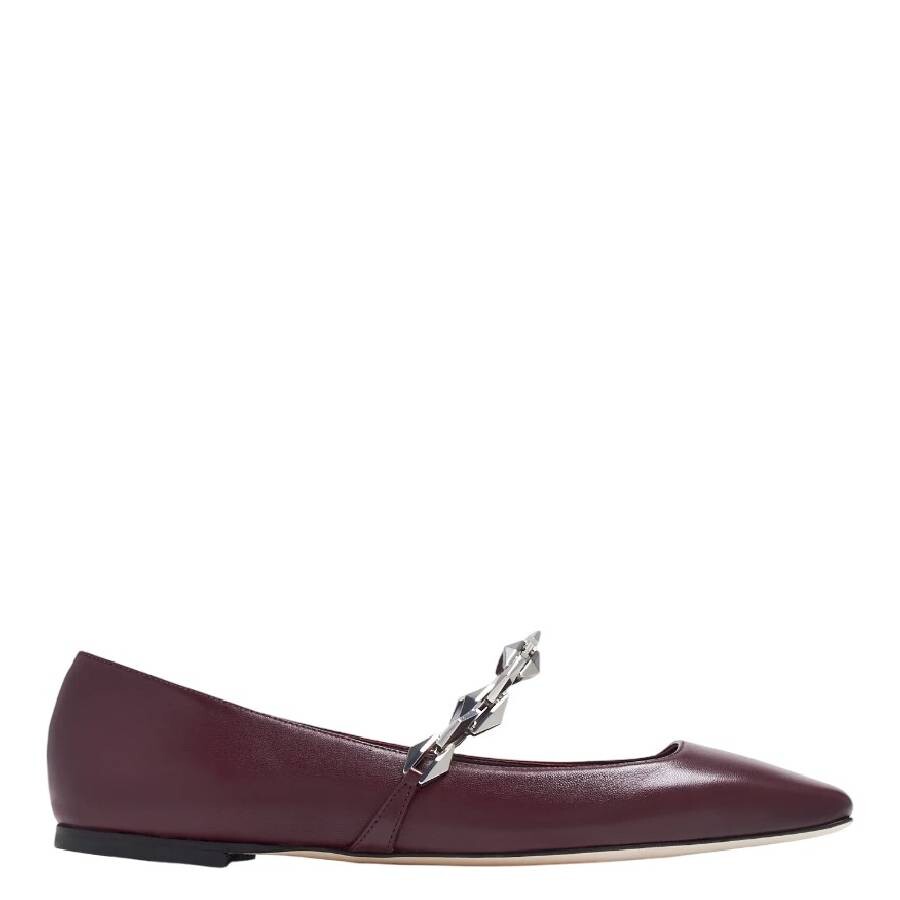 Jimmy Choo Diamond Tilda Square-toe Leather Flats