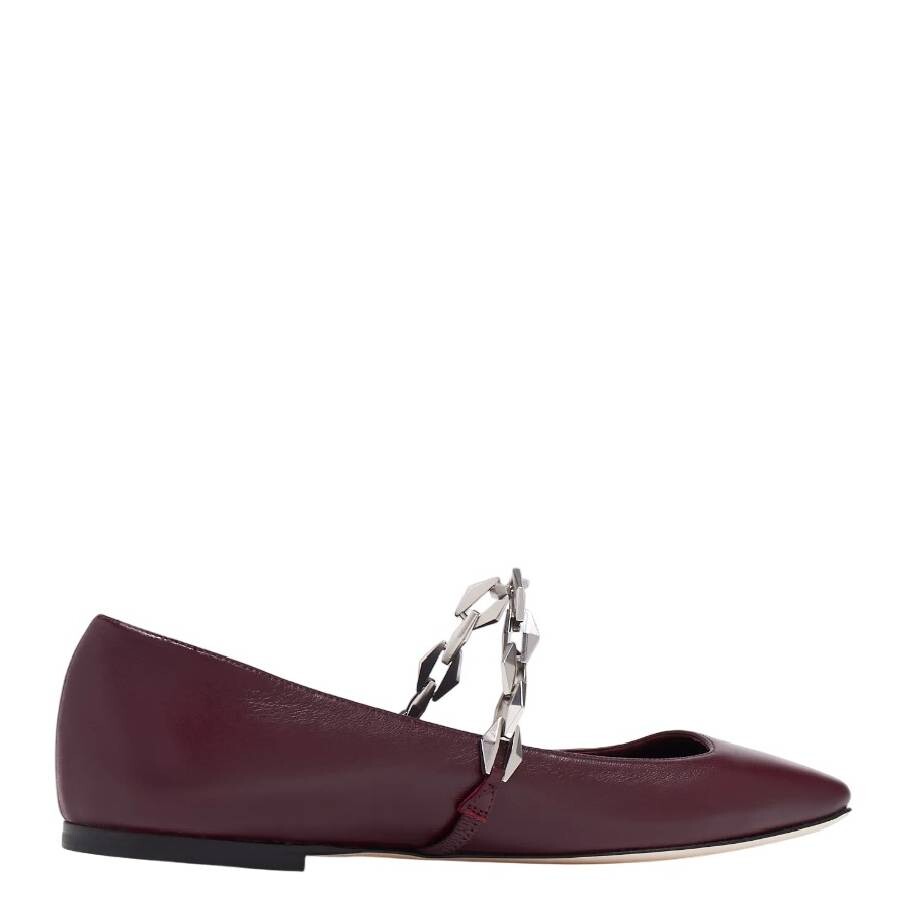 Jimmy Choo Diamond Tilda Square-toe Leather Flats