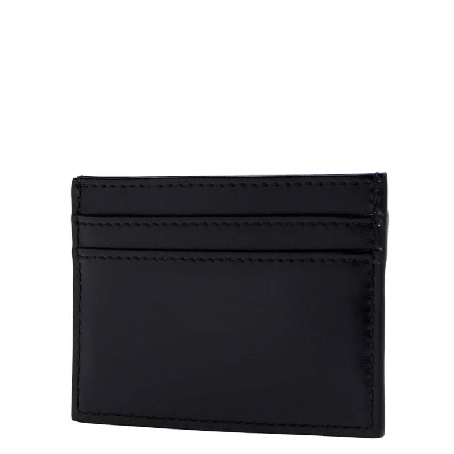 Jimmy Choo Embossed Logo Leather Card Case In Gold Tone/black
