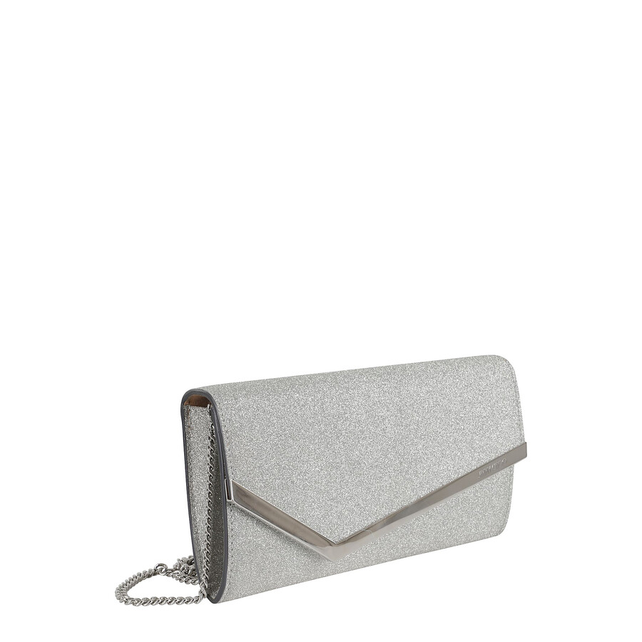 Jimmy Choo Fine Glitter Leather In Silver