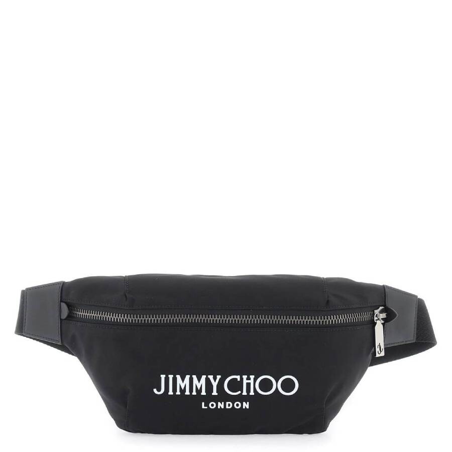 Jimmy Choo Finsley Logo-print Belt Bag In Black