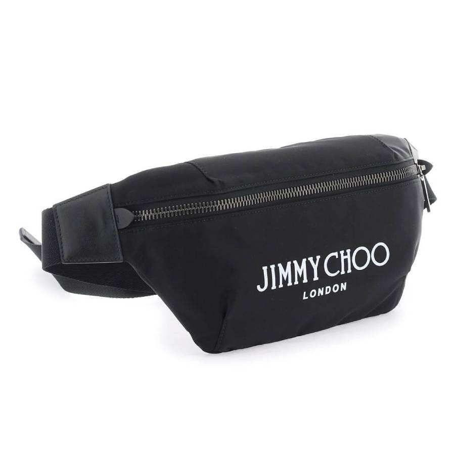 Jimmy Choo Finsley Logo-print Belt Bag In Black