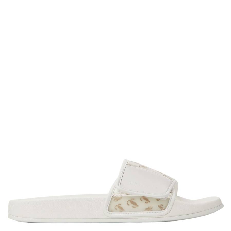 Jimmy Choo Fitz/f Slide Sandals In White