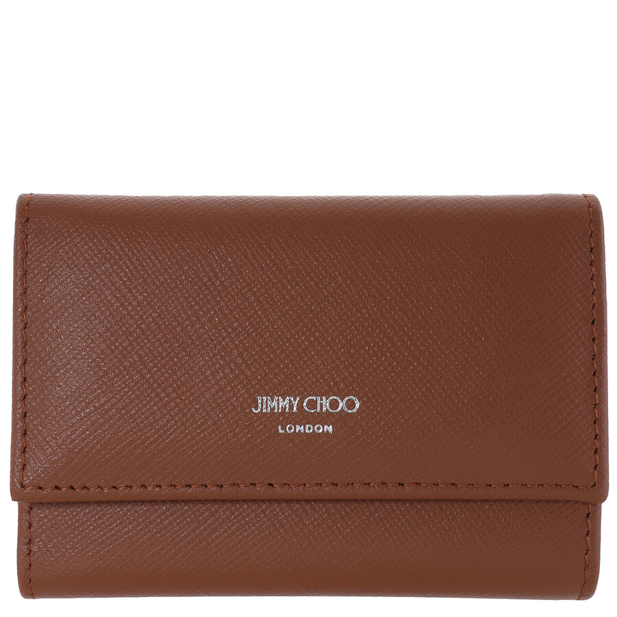 Jimmy Choo Howick Leather Key Holder In Brown