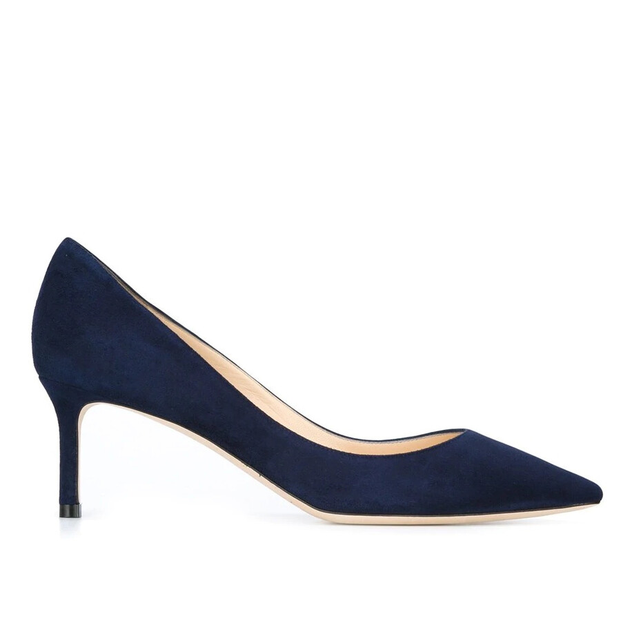 Jimmy Choo Ladies Romy 60 Pointed Suede Pumps In Navy, Brand Size