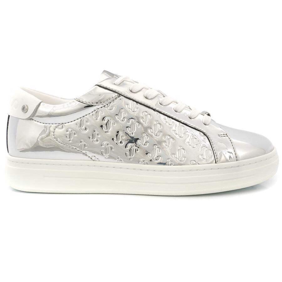 Jimmy Choo Ladies Silver Rome MonogramEmbossed LowTop Sneakers, Brand