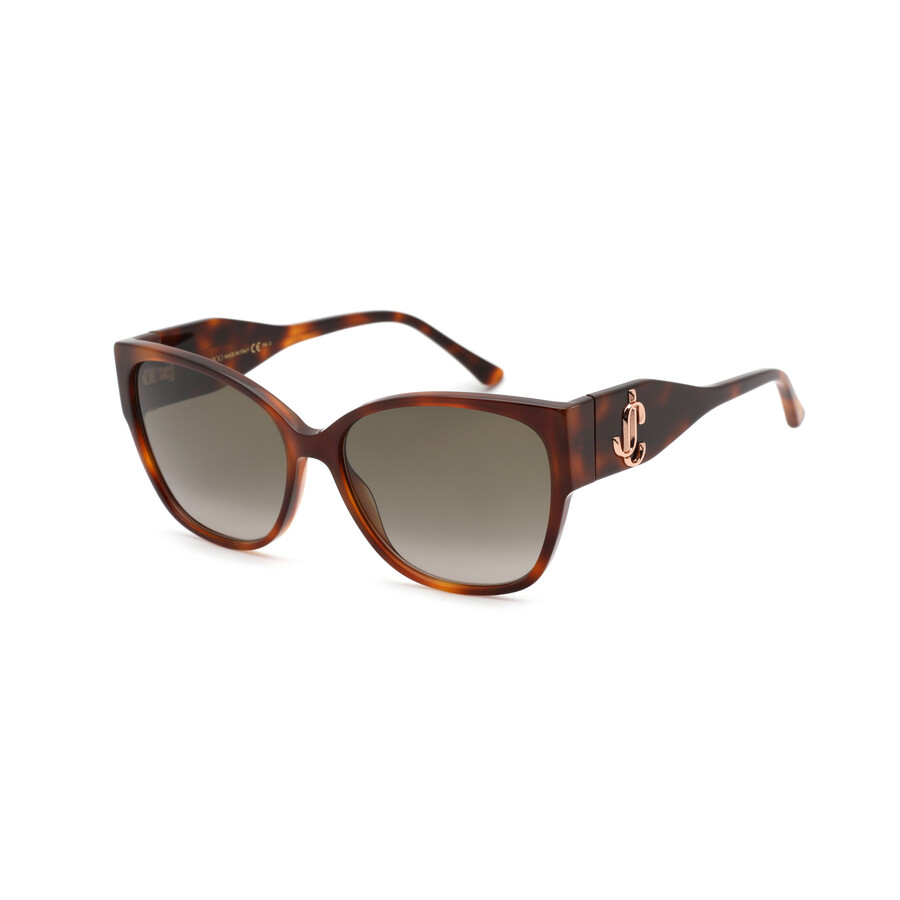 Jimmy Choo Ladies Tortoise Rectangular Sunglasses SHAY/S008658 716736353074 Sunglasses