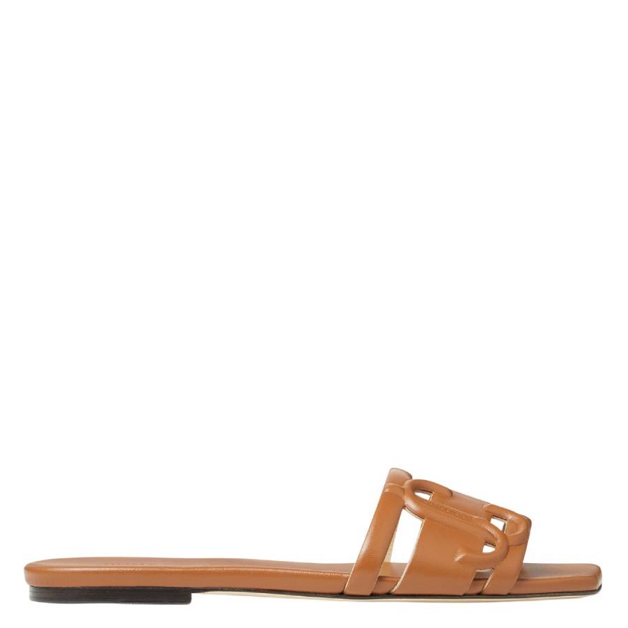 Jimmy Choo Laran Nappa Leather Slides In Orange