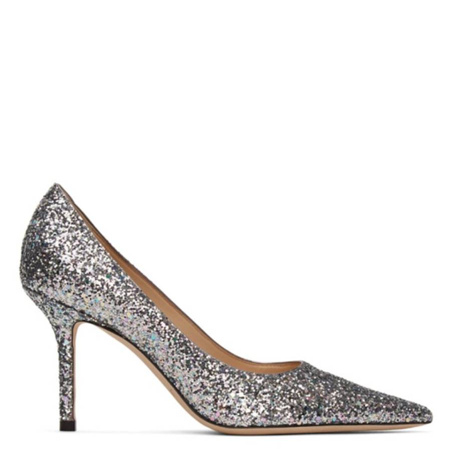 Jimmy Choo Love 85 Coarse Glitter Pumps, Brand Size 35.5 ( US Size