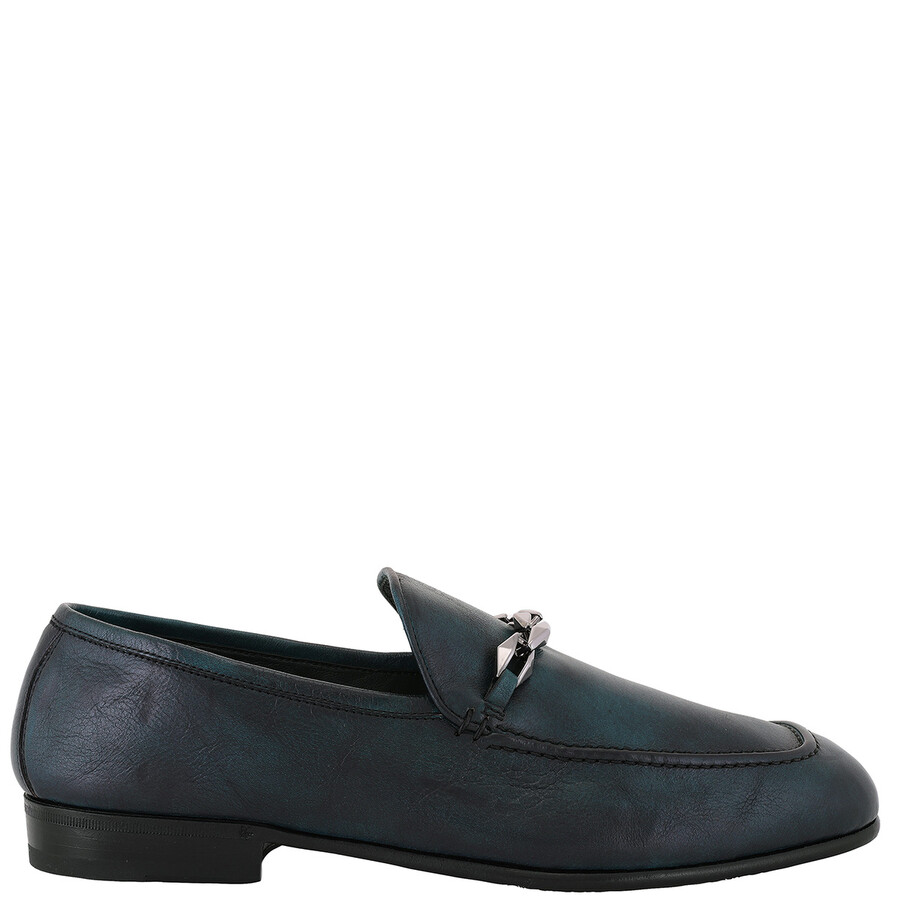 Jimmy Choo Marti Reverse Leather Loafers In Green
