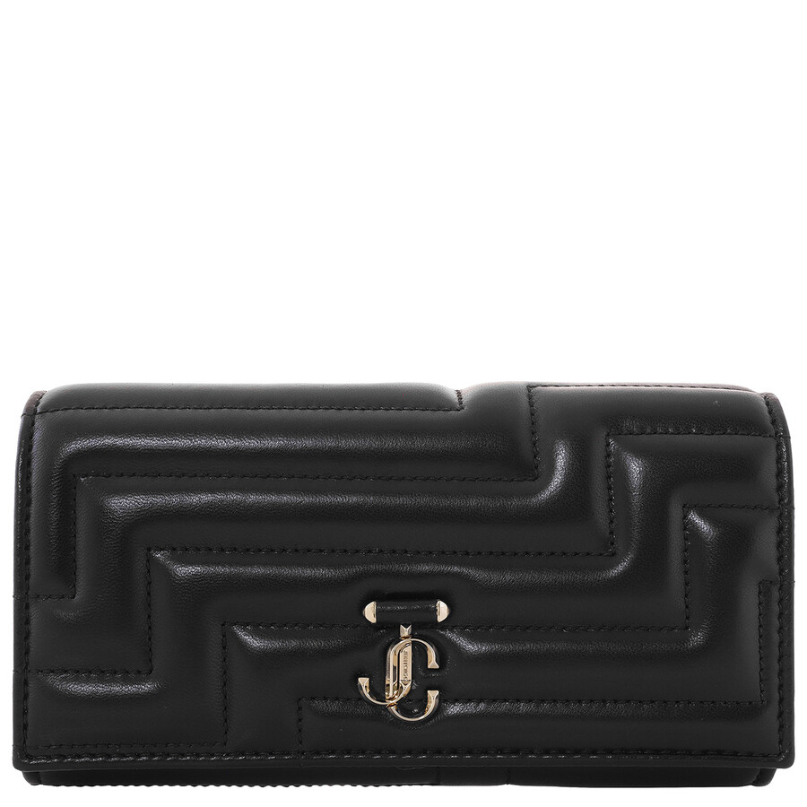 Jimmy Choo Martina Jc Emblem Nappa Leather Continental Wallet In Black