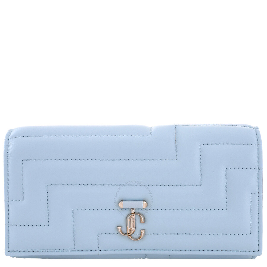 Jimmy Choo Martina Jc Emblem Nappa Leather Continental Wallet In Blue