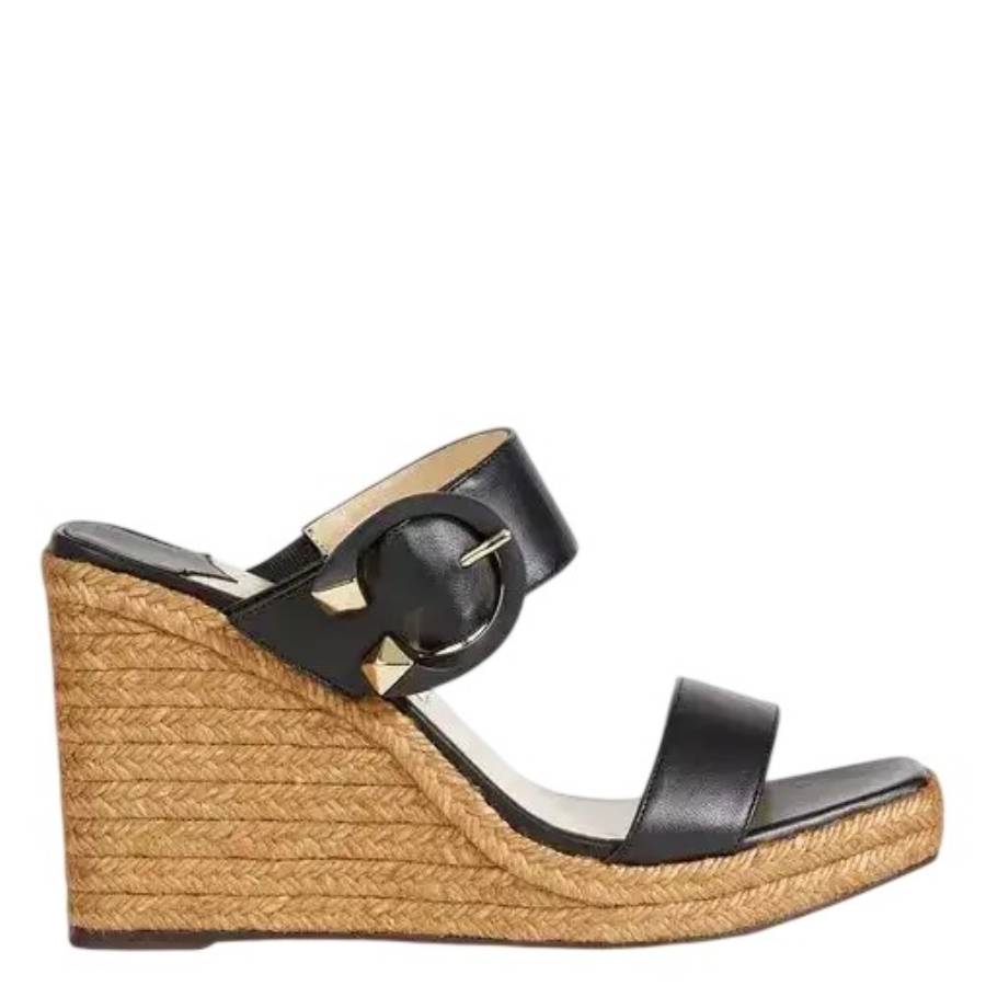Jimmy Choo Melian 110 Leather Wedge Sandals, Brand Size 35 ( US