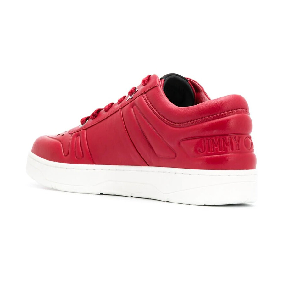Jimmy Choo Men's Hawaii/m Red Calf Leather Trainers In Multi