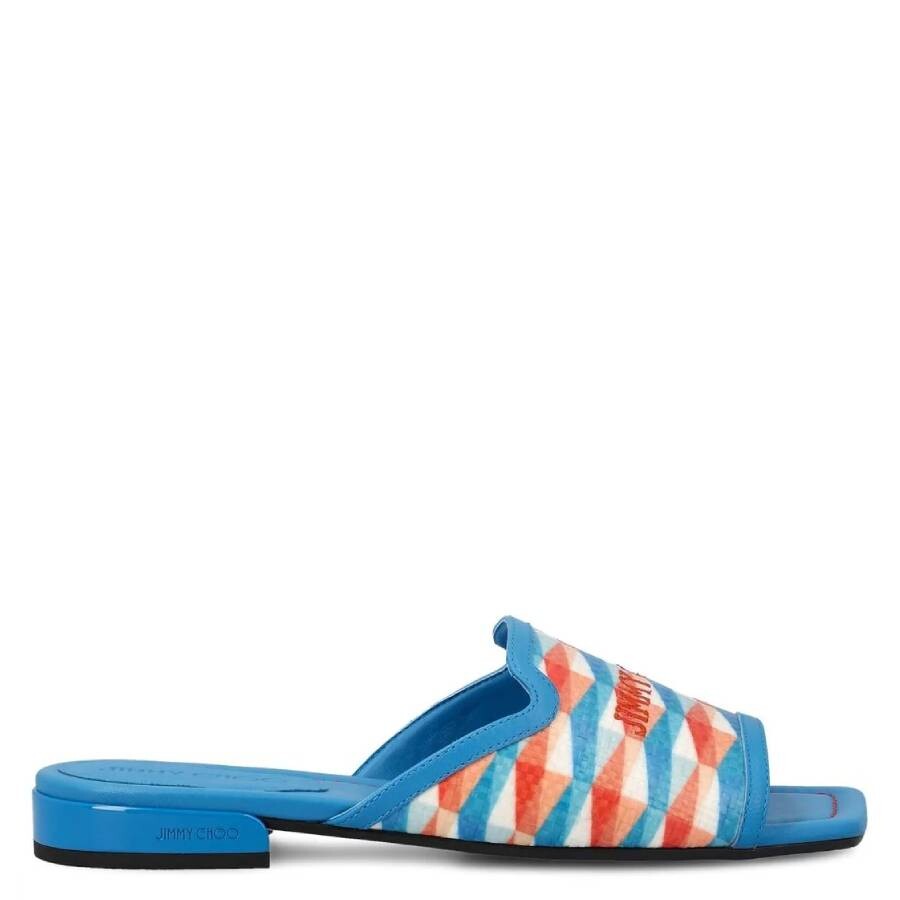 Jimmy Choo Women's Nako Embroidered Printed Leather Sandal In Blue