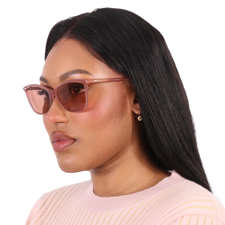 Jimmy Choo Pink Cat Eye Ladies Sunglasses Ba/g/s 0fwm/4s 56 In Nude / Pink