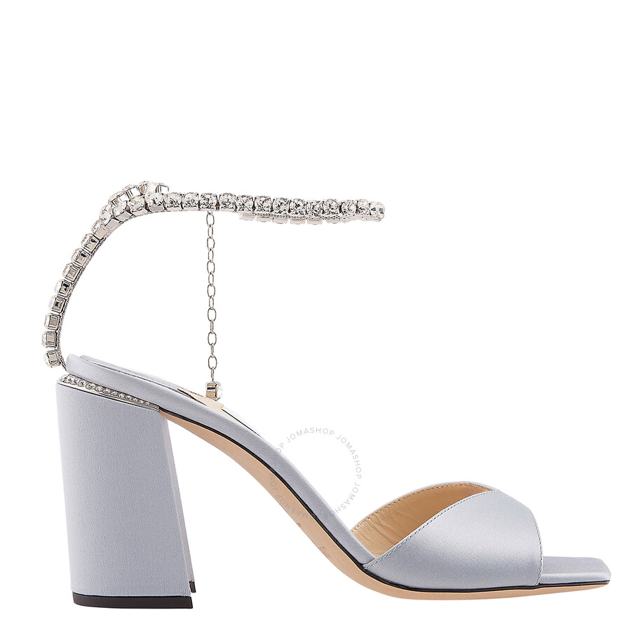 Jimmy Choo Blue Saeda Block Heel 85 Heeled Sandals In Blue