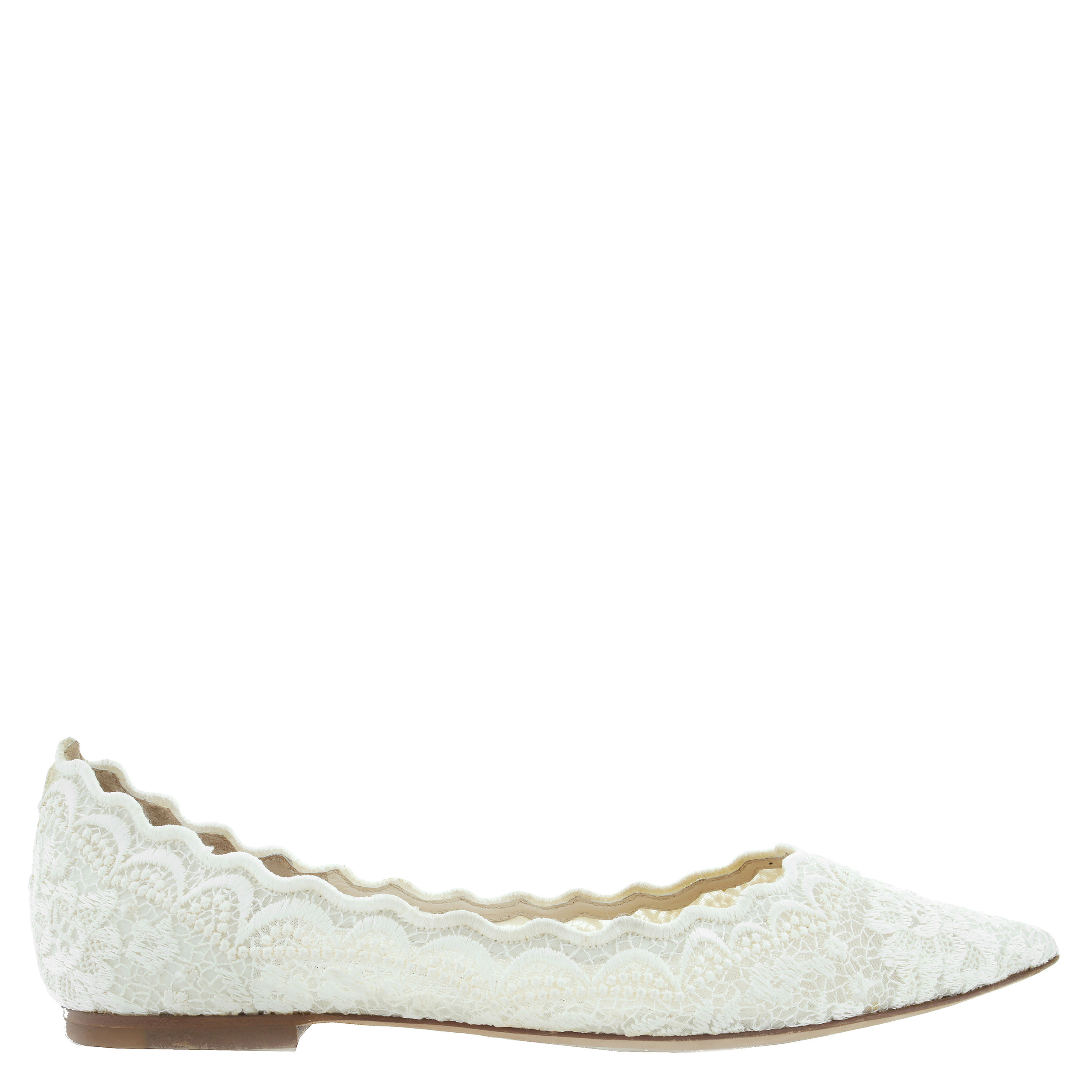 Jimmy Choo アイボリーフラットシューズ　37 Jimmy Choo Womens Love Flat Ivory Ballerina Flats, Brand Size 35