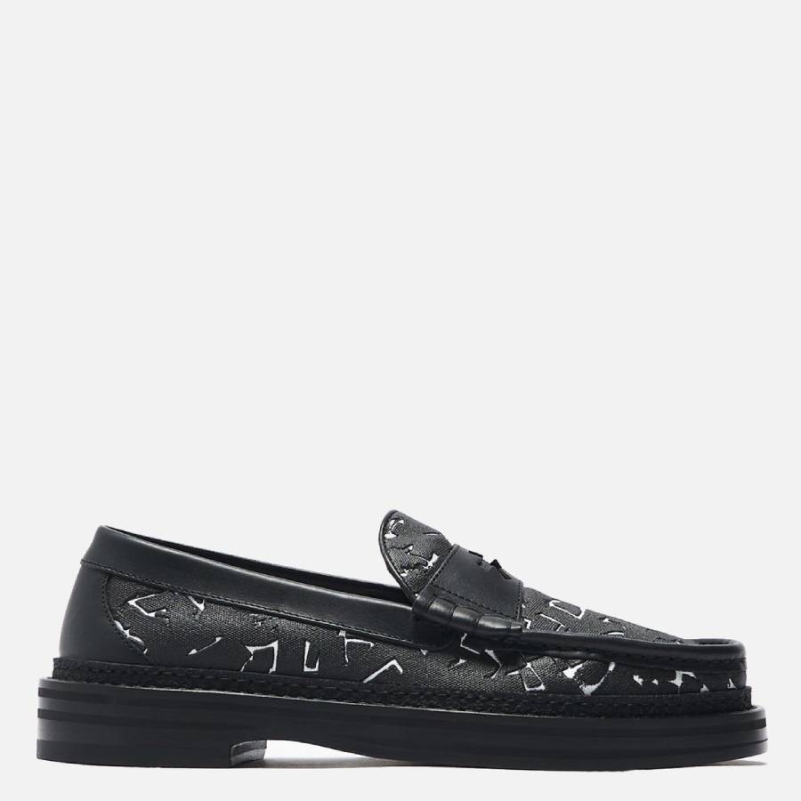 Jimmy Choo x Eric Haze Ezra Artwork Canvas Loafers, Brand Size