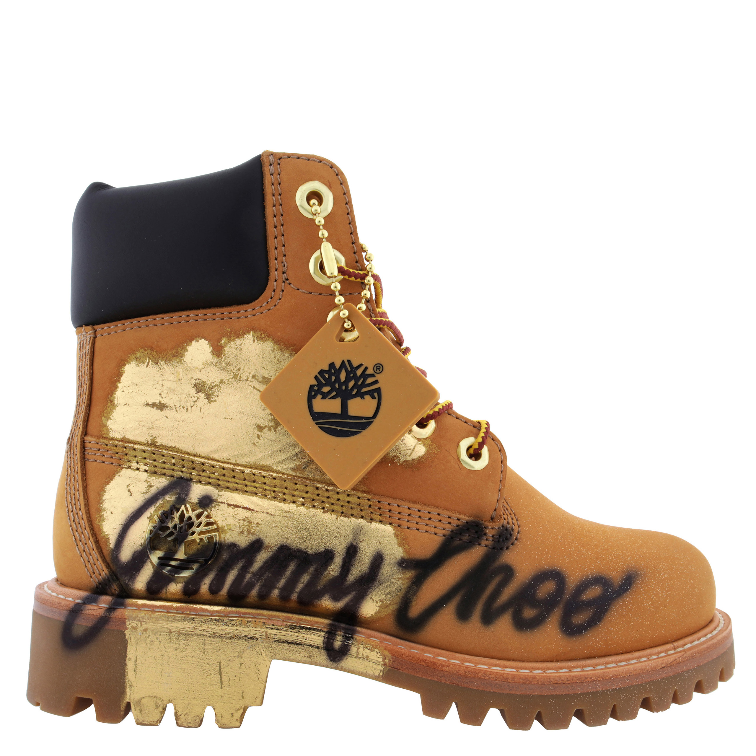 Jimmy Choo X Timberland 6 Inch Graffiti Boots, Size 5.5