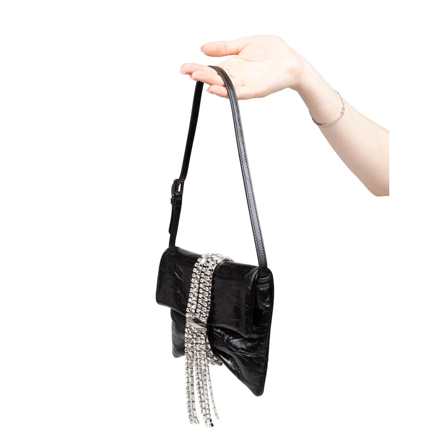 Jimmy Choo Zandra Clutch Bag In Black Metallic Leather