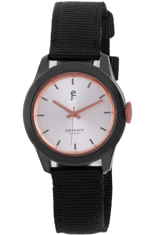 Johan Eric Naestved Young Sporty Round Black IP Steel Canvas Strap Men's Watch JE1400-13-001.16
