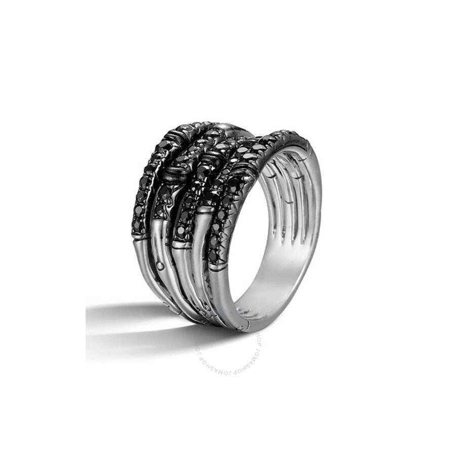 John Hardy Bamboo Black Sapphire Sterling Silver Ring