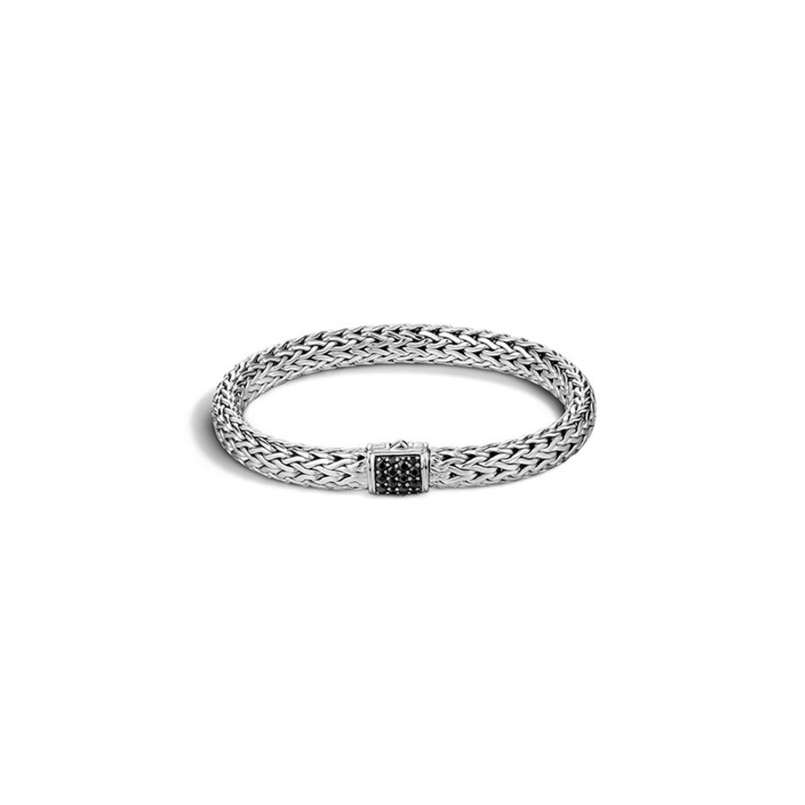 John Hardy Classic Chain Black Sapphire Sterling Silver Bracelet - Bbs90409blsxum In Silver-tone