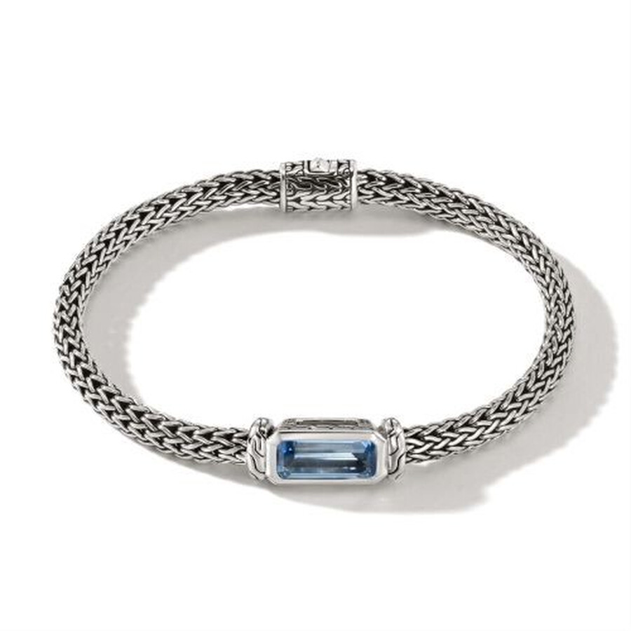 John Hardy Classic Chain Silver Aquamarine Bracelet - Bus9009691aqxum In Metallic