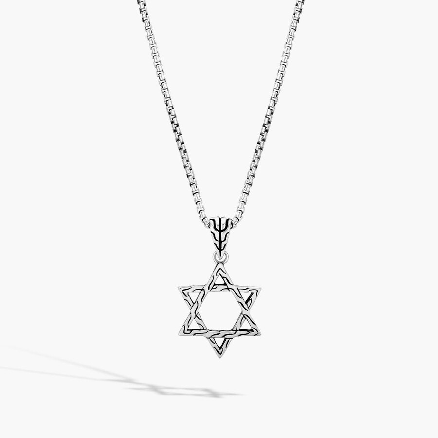 John Hardy Men's Sterling Silver Classic Chain Star Of David Pendant Necklace, 20 In Silver Tone