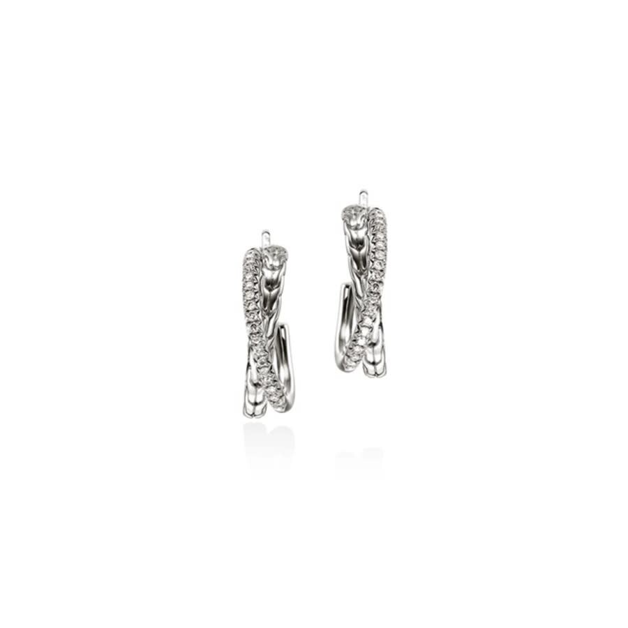 John Hardy Essential Pav Crossover Earring In Metallic