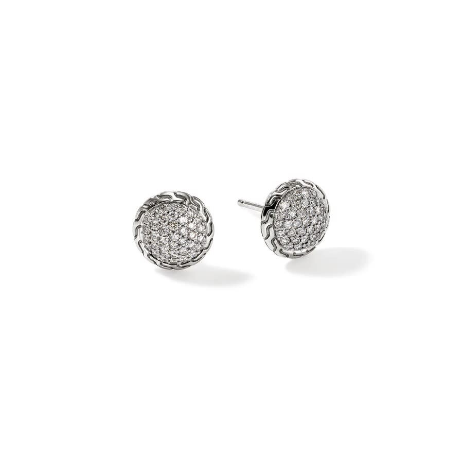 John Hardy Essential Pav Stud Earring In Silver