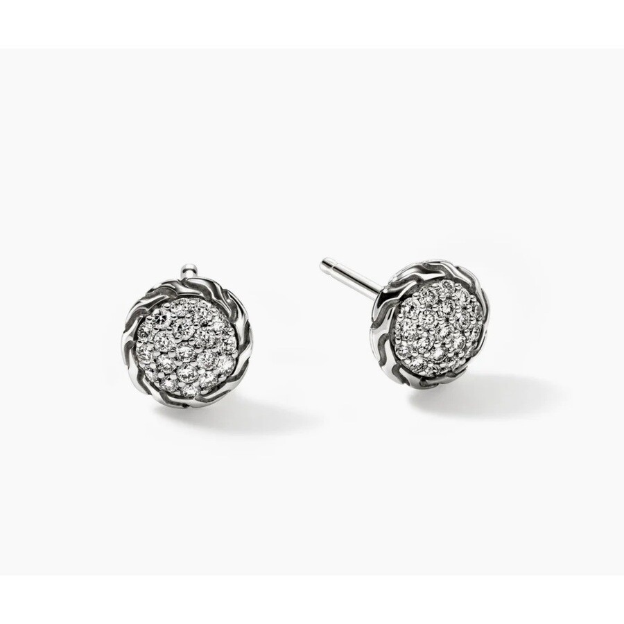 John Hardy Essential Pav Stud Earring In Gray
