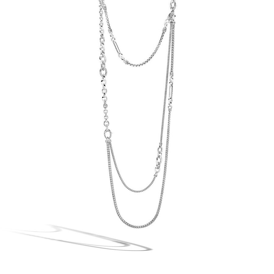 John Hardy Remix Hero Transformable Sterling Silver Necklace 34" In Silver-tone