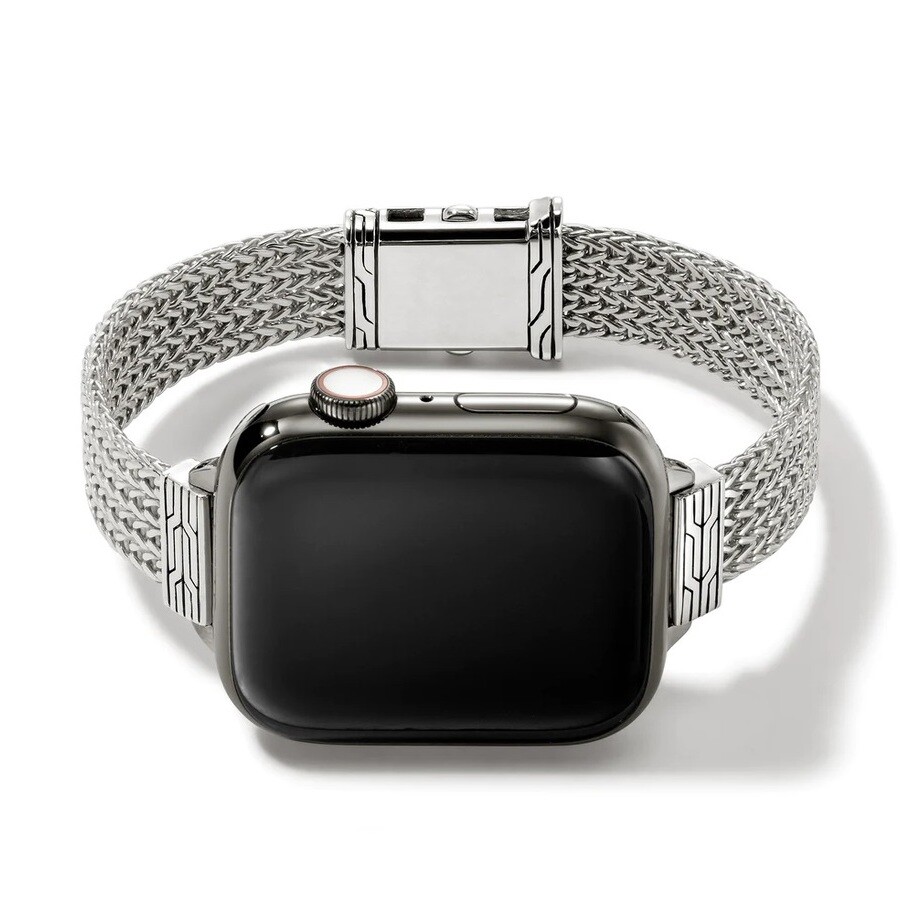 Shop John Hardy Smart Watch Strap In Silver-tone