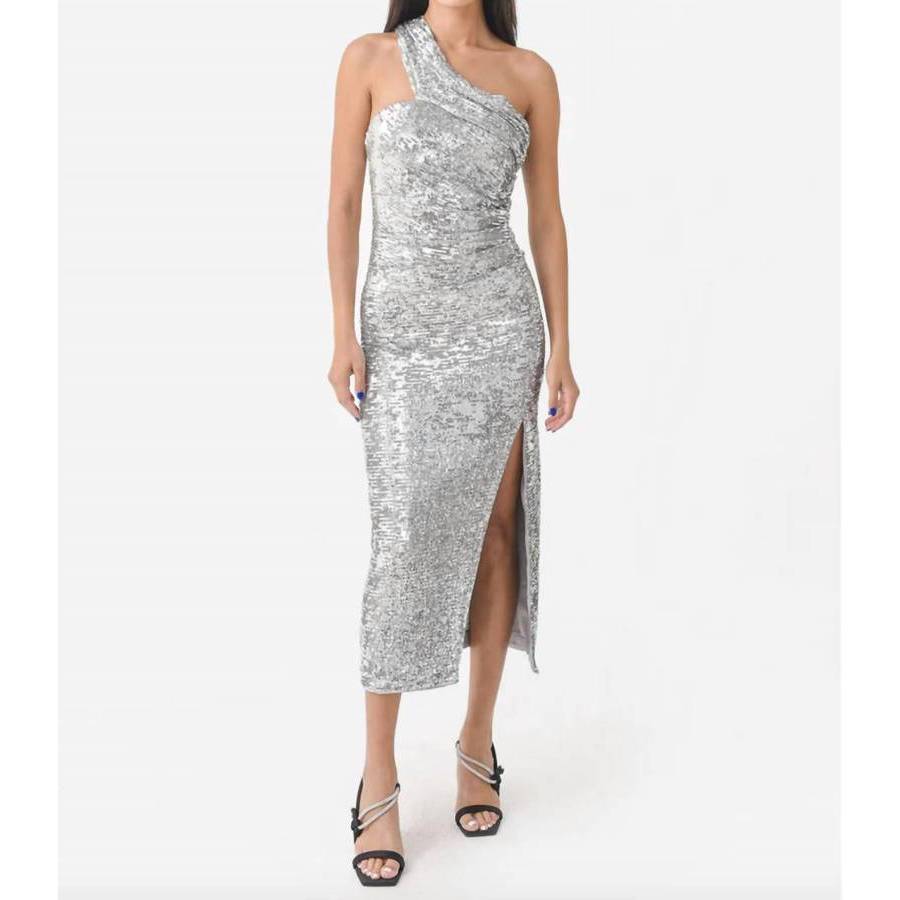 jonathan simkhai sequin draped dress Simkhai Women's Zay Hammered Sequin Draped Midi Dress