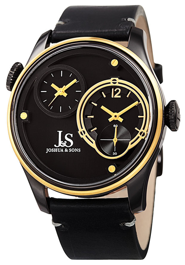Joshua and Sons Quartz Black Dual Time Dial Men's Watch JX118BKYG