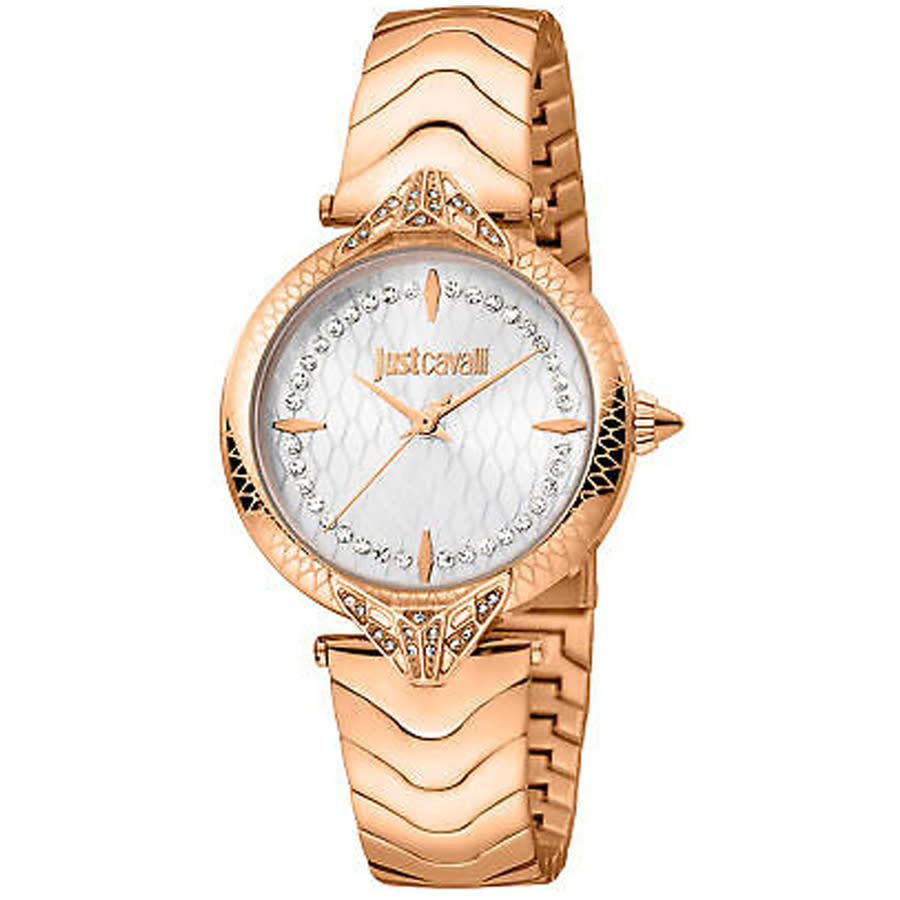 Just Cavalli Lunara Silver Dial Two Tone Steel Strap Watch for Women - JC1L397M0065