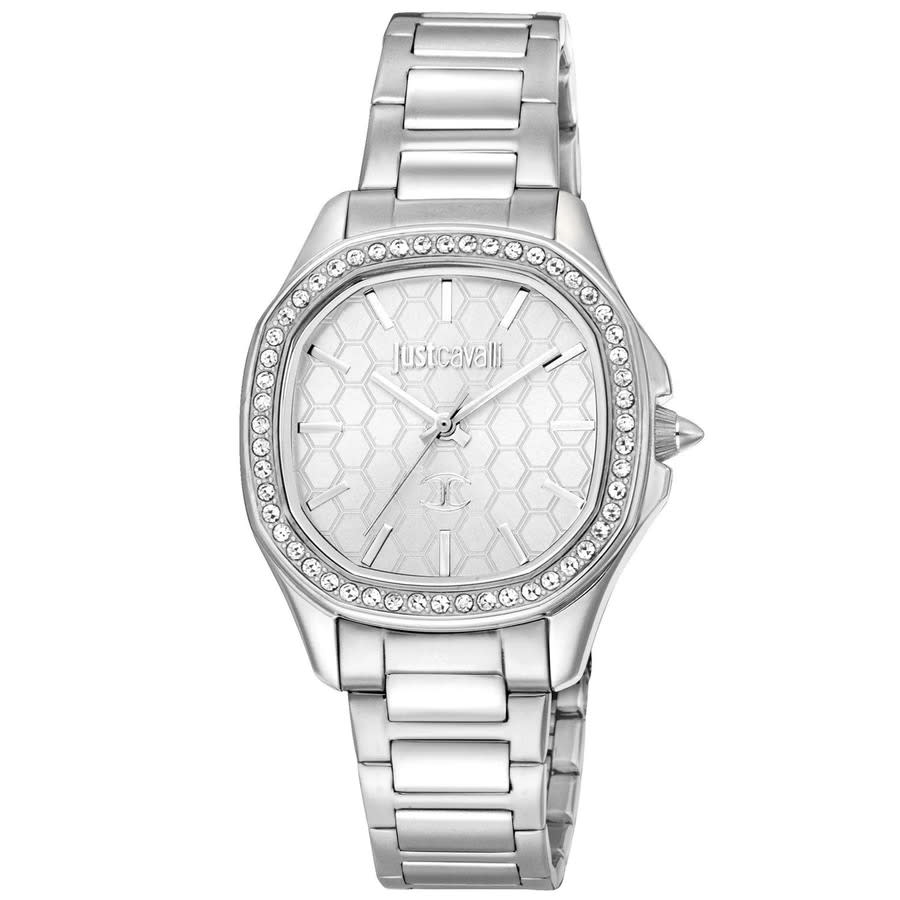Just Cavalli Glam Evo 5 Blue Dial Two Tone Steel Strap Watch for Women - JC1L228M0075 main image 0